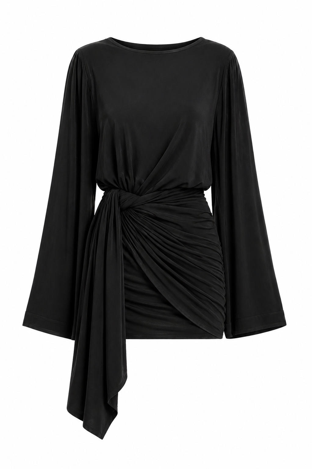 Amante Long Sleeve Wrap Dress and Sarong Co-Ord - Black