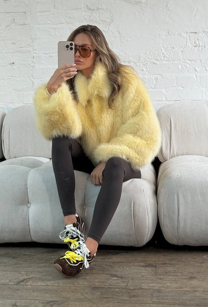 Faux Fur Jacket - Butter
