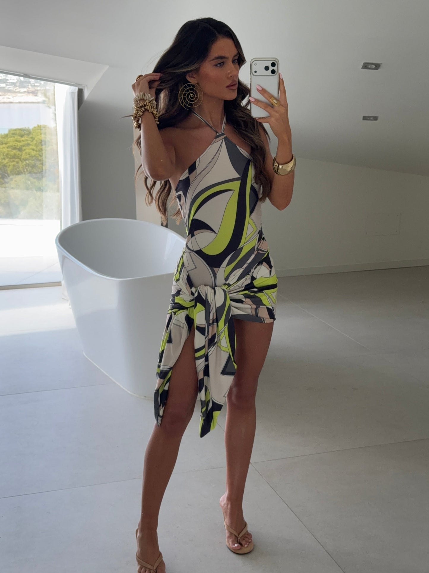 Rio Bodysuit/Sarong Co-Ord - Green Print
