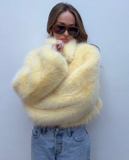 Faux Fur Jacket - Butter
