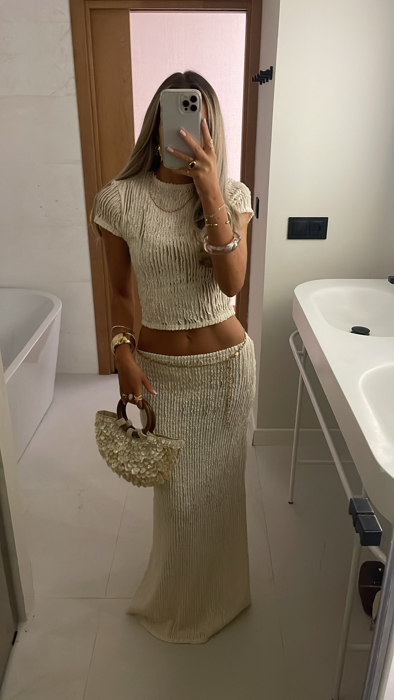 Palma Maxi Skirt - Ivory