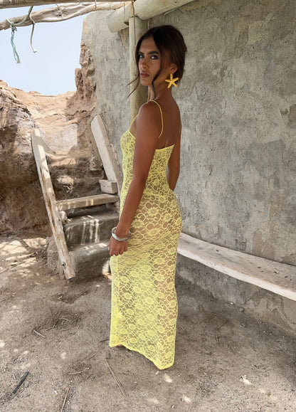 Sorrento Lace Dress - Lemon