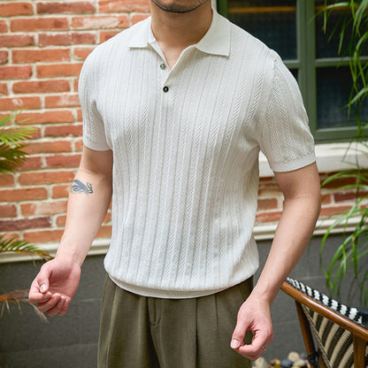 Casual Retro Slim-fit Short-sleeved Knitted