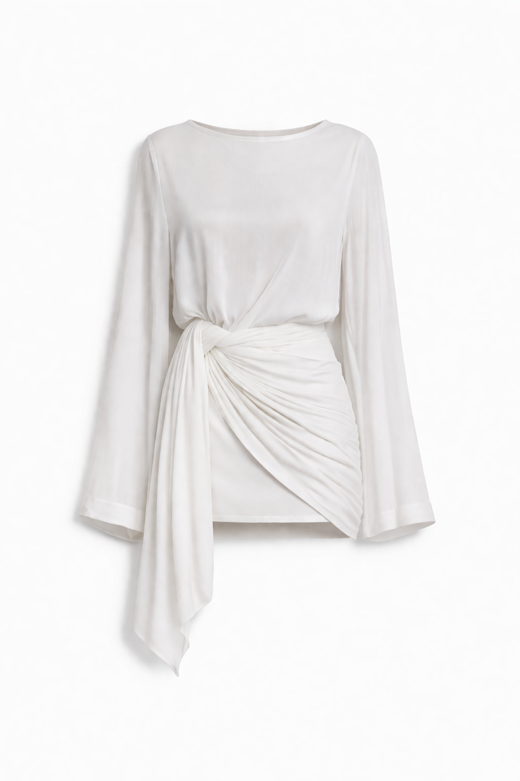 Amante Long Sleeve Wrap Dress and Sarong Co-Ord - Ivory