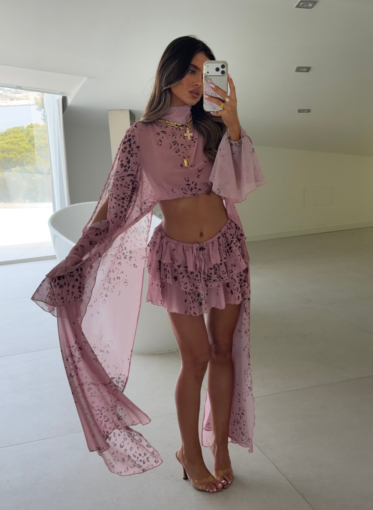 Rhode Ruffle Shorts/Cape Co-Ord - Pink
