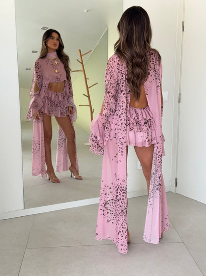 Rhode Ruffle Shorts/Cape Co-Ord - Pink