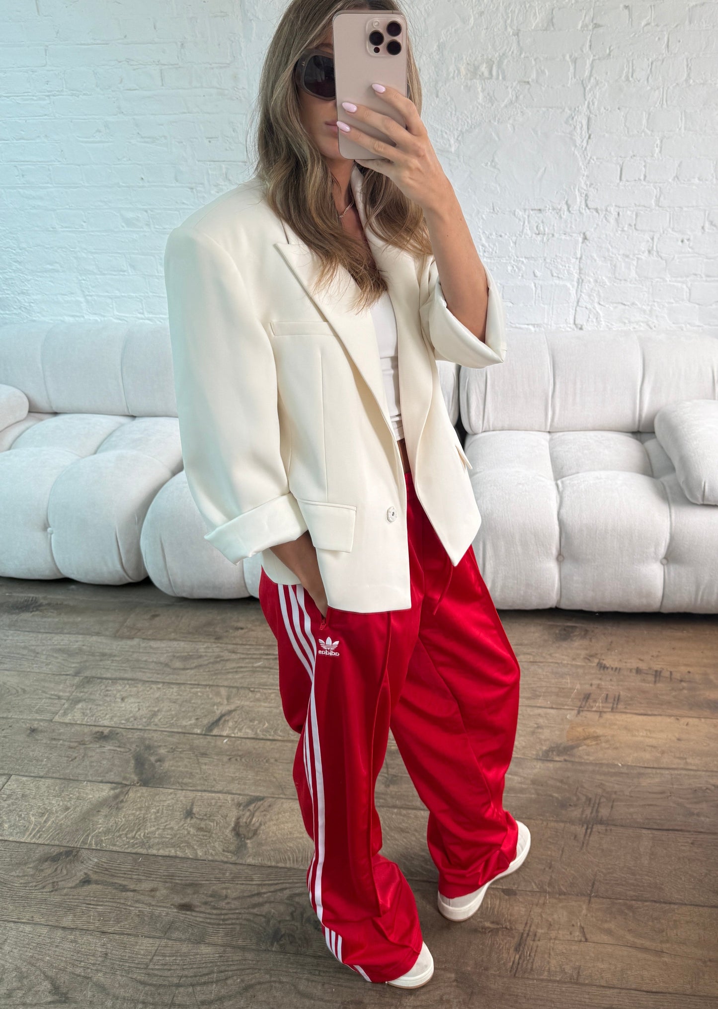 Oversized Boxy Fit Blazer - Cream
