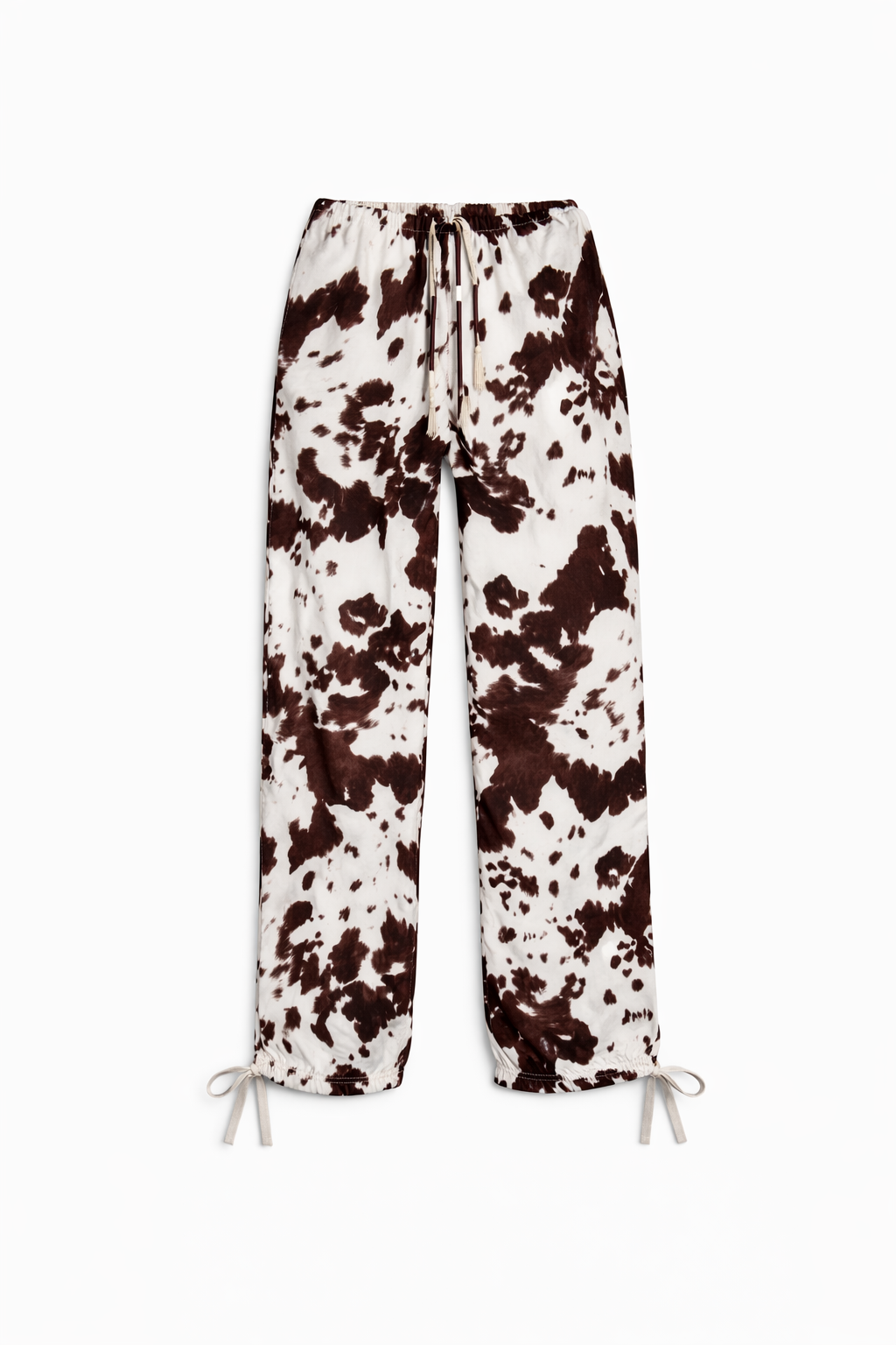 Texas Cow Print Tie Cuff Trousers
