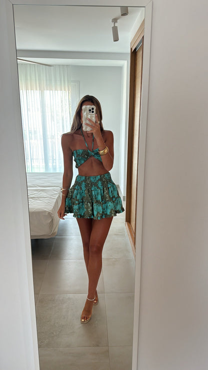 Bali Skirt Co-Ord - Aqua