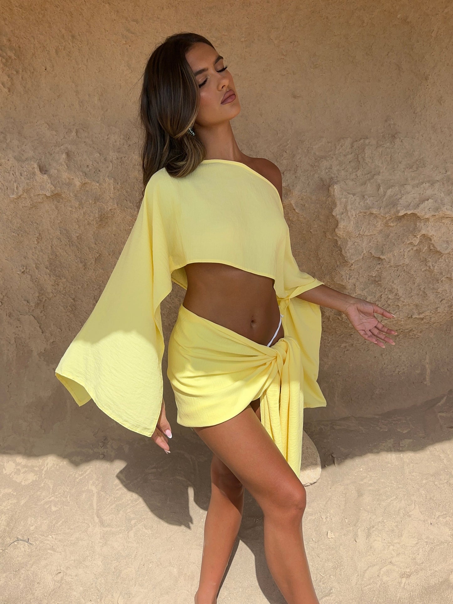 Cleo Sarong Set - Lemon