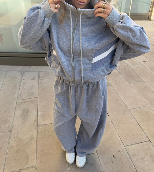 Barrel Leg Relaxed Joggers - Grey