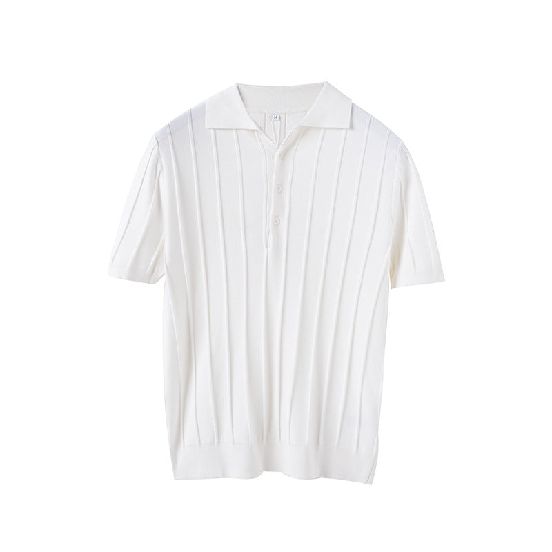 Polo Shirt Collar Sweater Short Sleeve Slim Fit
