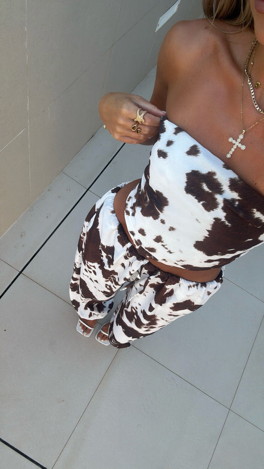 Texas Cow Print Bandana Top