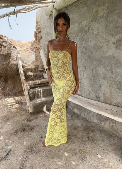 Sorrento Lace Dress - Lemon