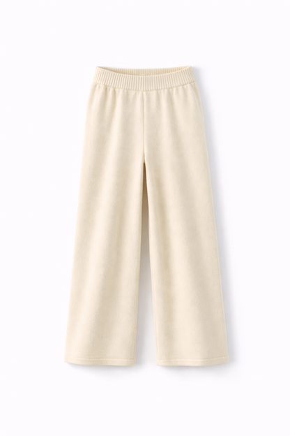 Hooded Knit Tracksuit - Cream