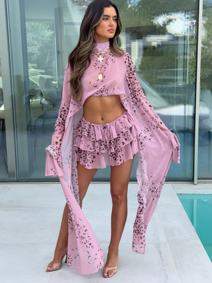 Rhode Ruffle Shorts/Cape Co-Ord - Pink