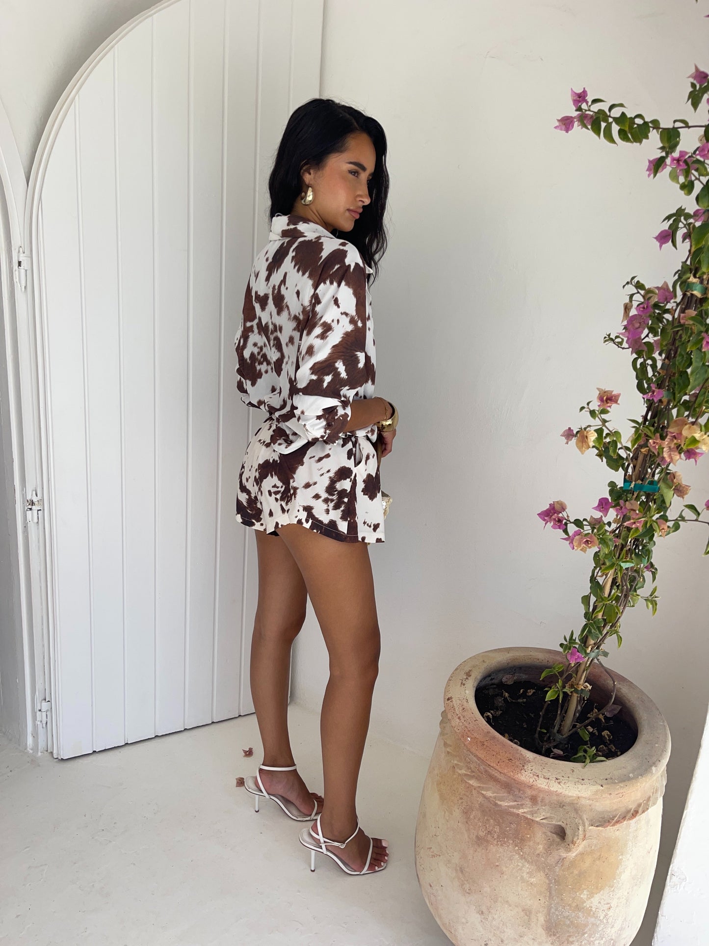 Texas Cow Print Shorts Co-Ord