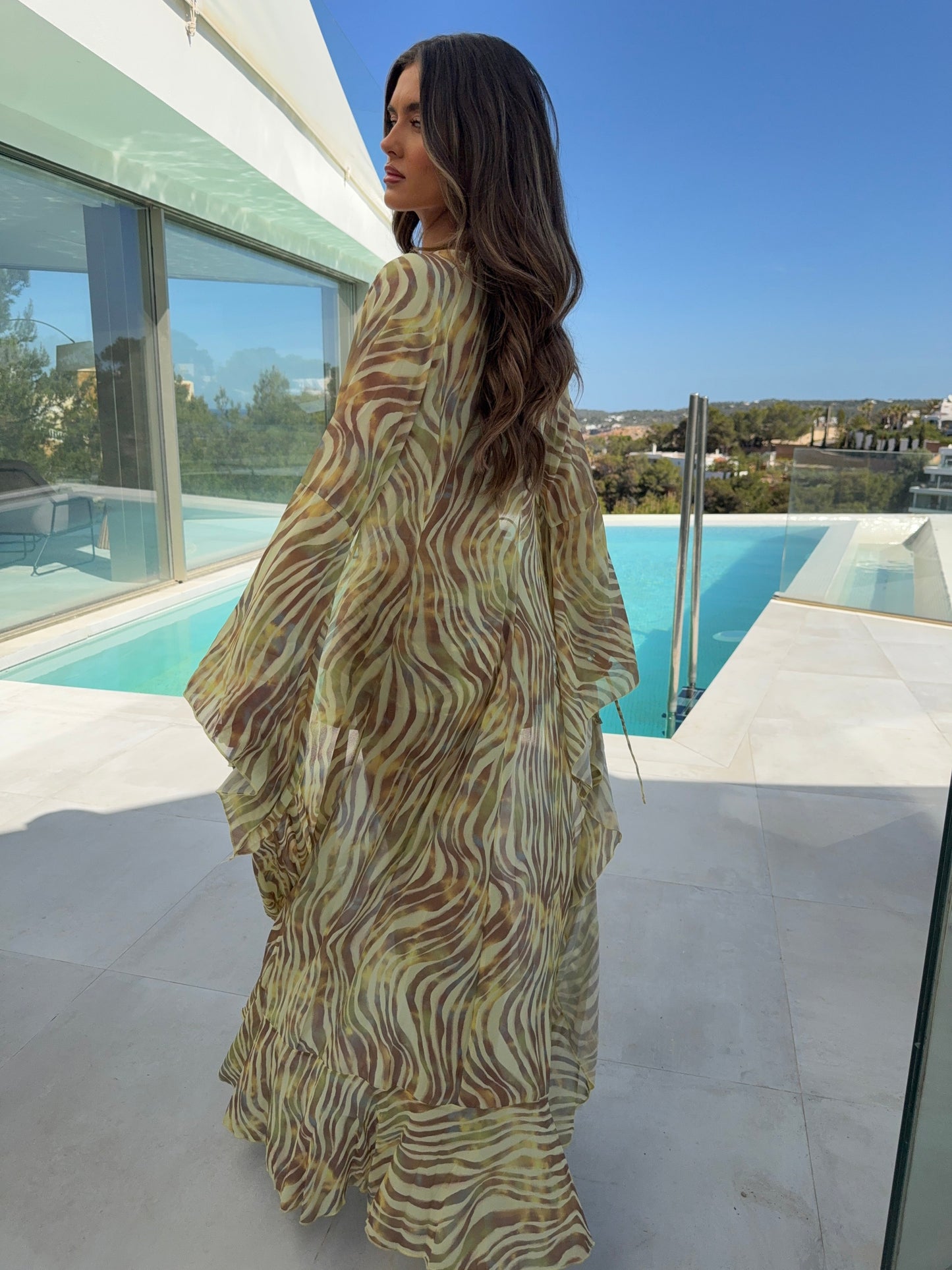 Cello Maxi Kimono/Shorts Co-Ord - Lemon