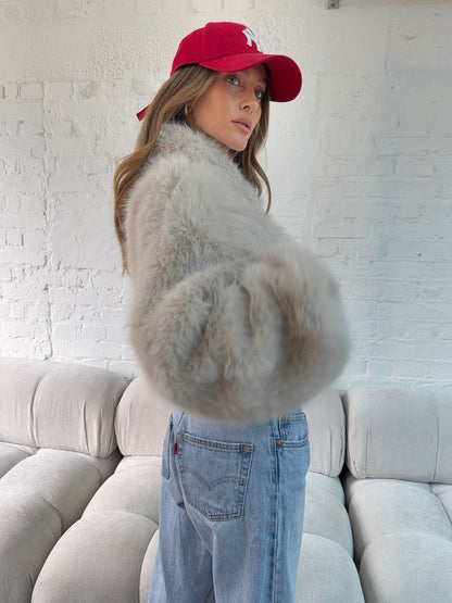 Faux Fur Jacket - Sand
