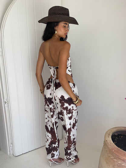 Texas Cow Print Bandana Top