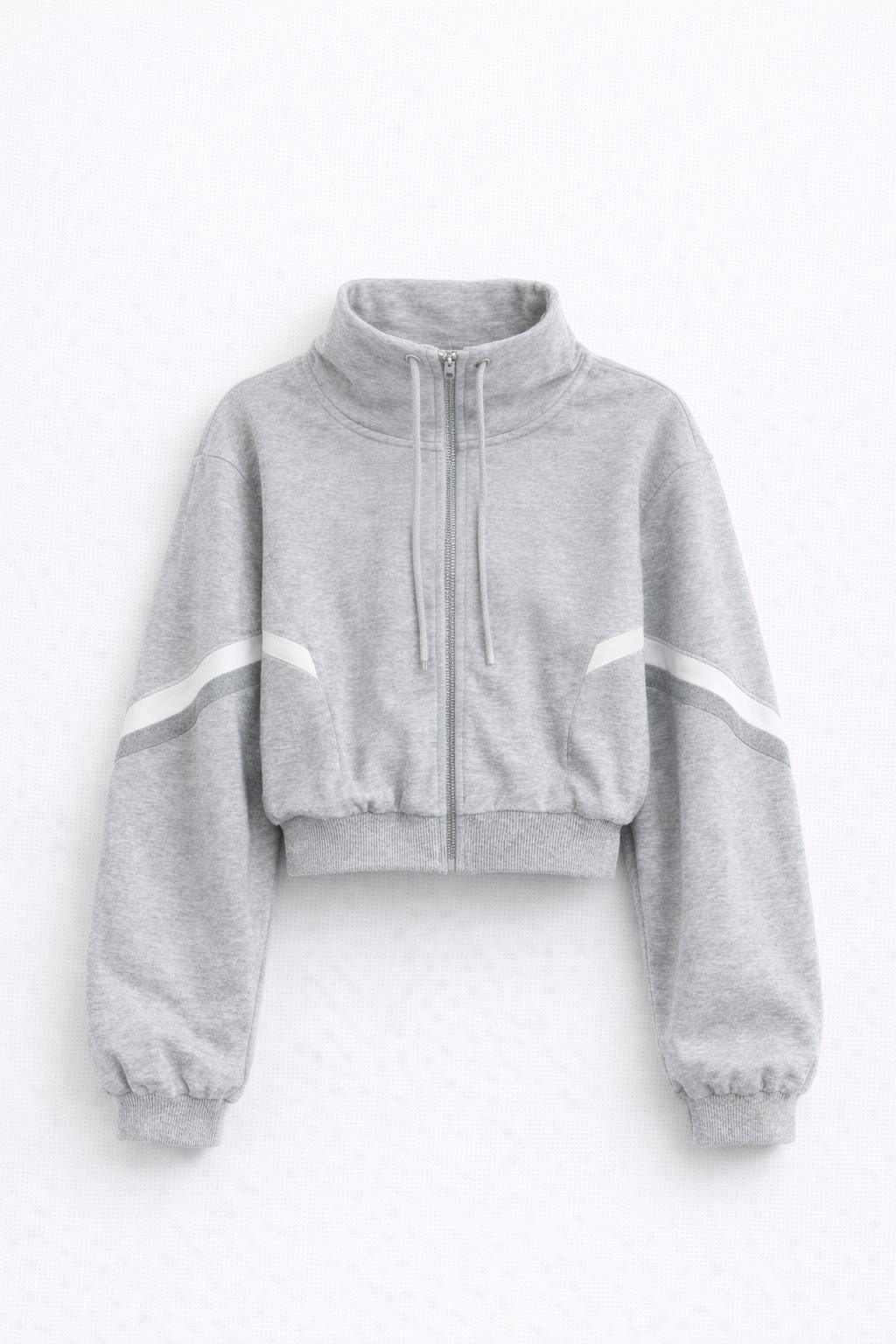 Contrast Funnel Neck Jacket - Grey