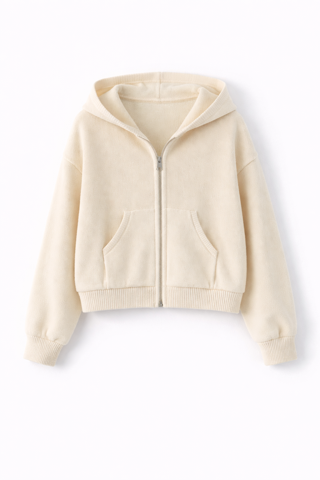 Hooded Knit Tracksuit - Cream