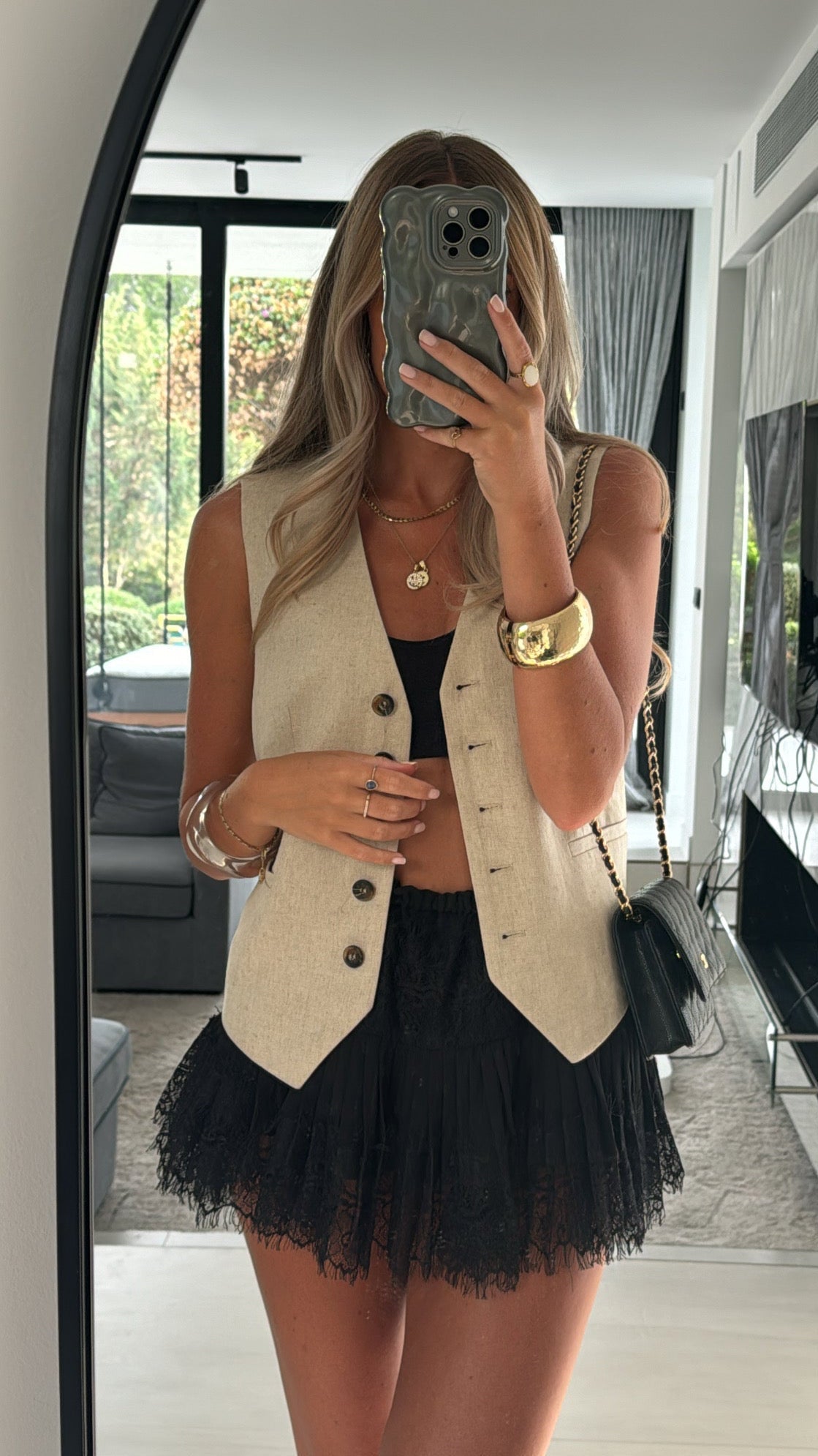 Aura Lace Skirt - Black