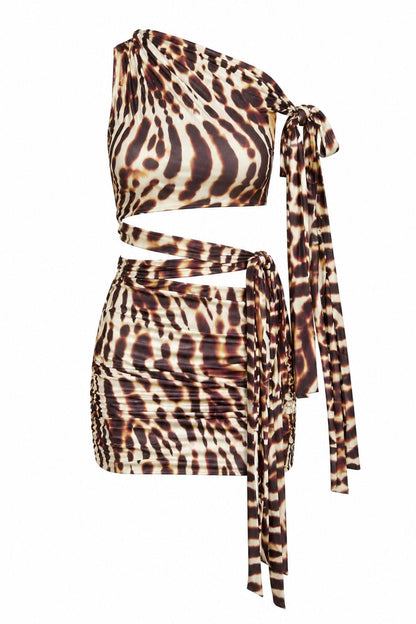 Mila Tie Wrap Mini Dress - Dune