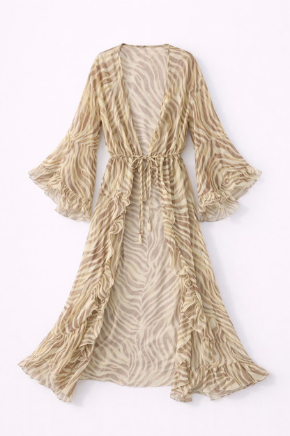 Cello Maxi Kimono/Shorts Co-Ord - Lemon