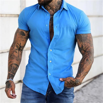 Men's Solid Striped Casual Comfortable Shirt