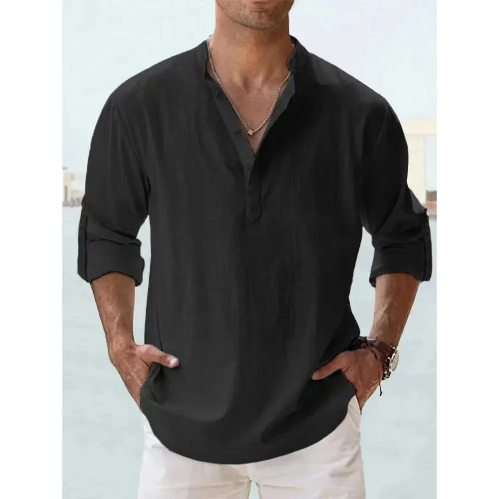 New Cotton Linen Shirts for Men Casual Shirts