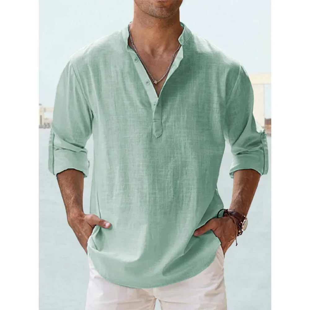 New Cotton Linen Shirts for Men Casual Shirts