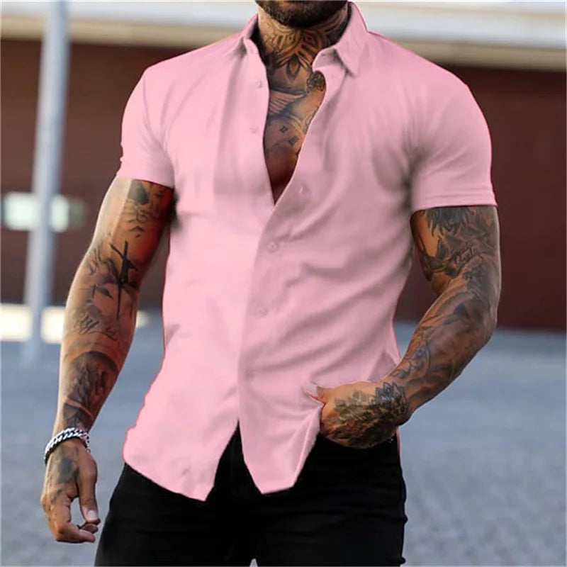 Men's Solid Striped Casual Comfortable Shirt