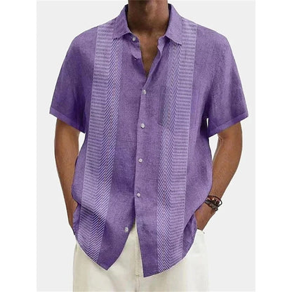 Men's Solid Striped Casual Comfortable Shirt