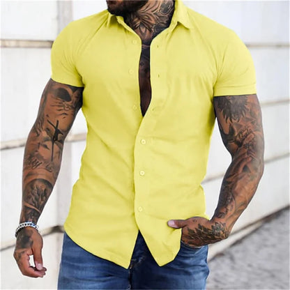 Men's Solid Striped Casual Comfortable Shirt