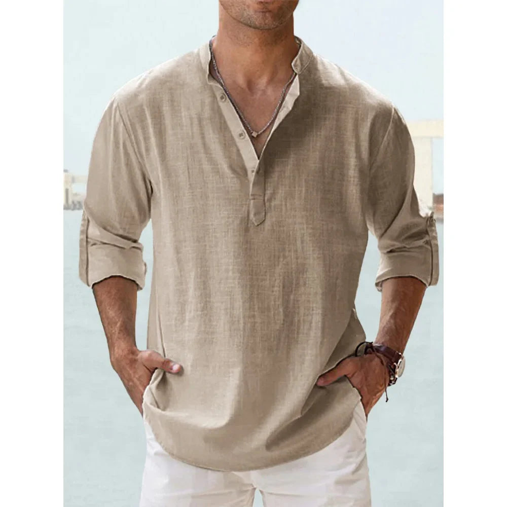 New Cotton Linen Shirts for Men Casual Shirts