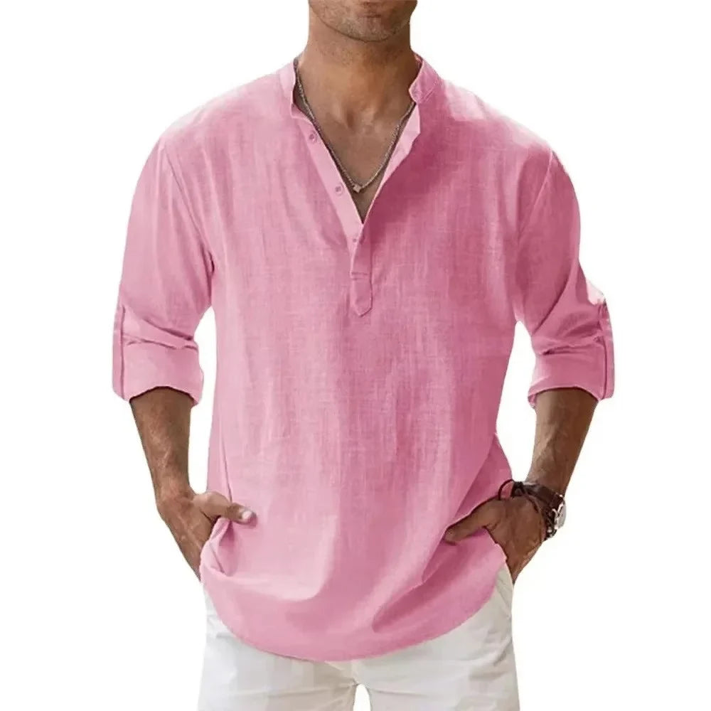 New Cotton Linen Shirts for Men Casual Shirts