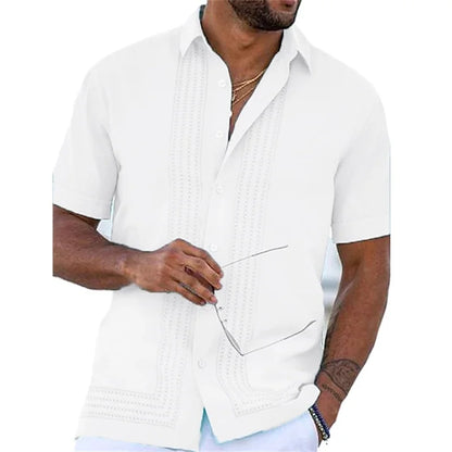 Men's Solid Striped Casual Comfortable Shirt