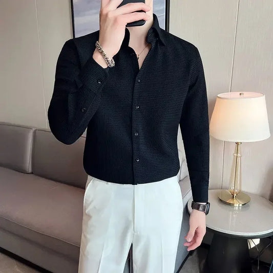 Male Shirts Green Plain Men's Shirt