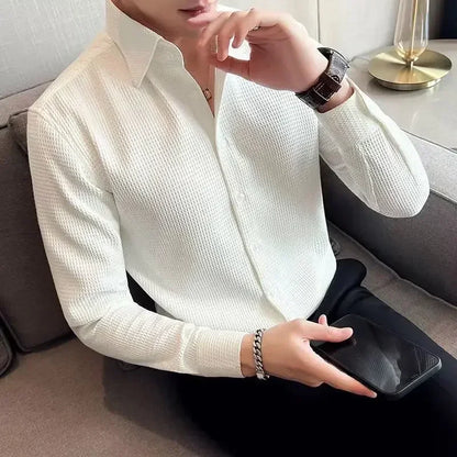 Male Shirts Green Plain Men's Shirt
