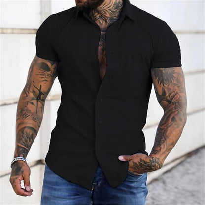 Men's Solid Striped Casual Comfortable Shirt