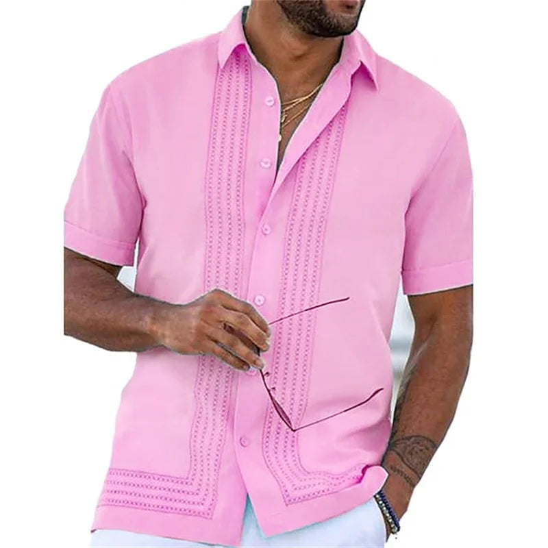 Men's Solid Striped Casual Comfortable Shirt