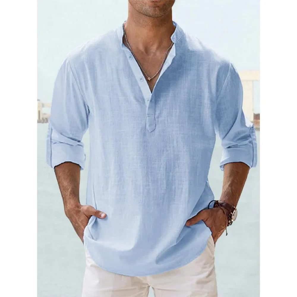 New Cotton Linen Shirts for Men Casual Shirts